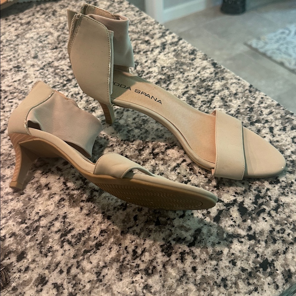 Moda Spana Nude Ankle Strap Heels